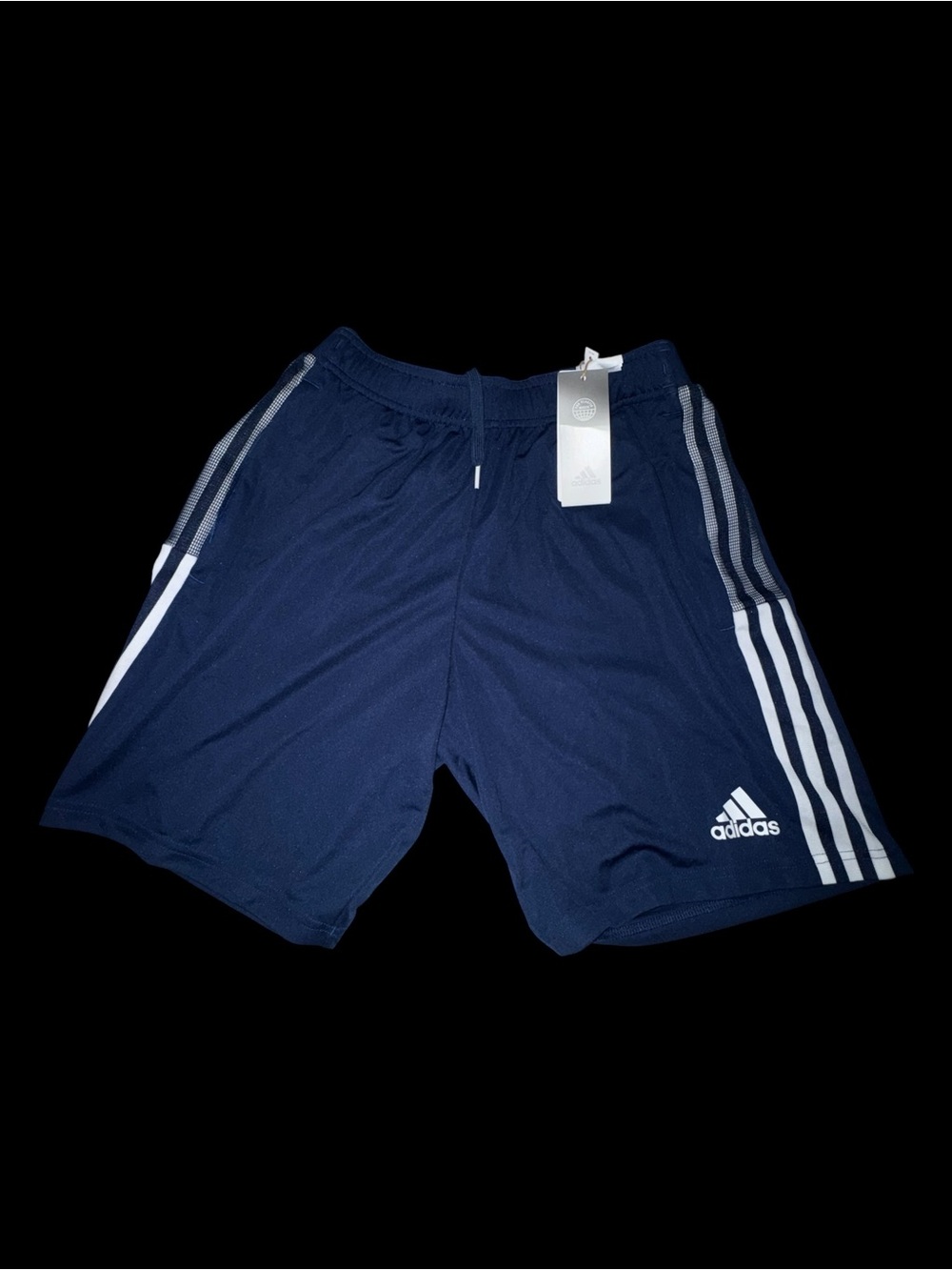 New Adidas Men's Navy 3-Stripe Athletic Tiro soccer Shorts medium